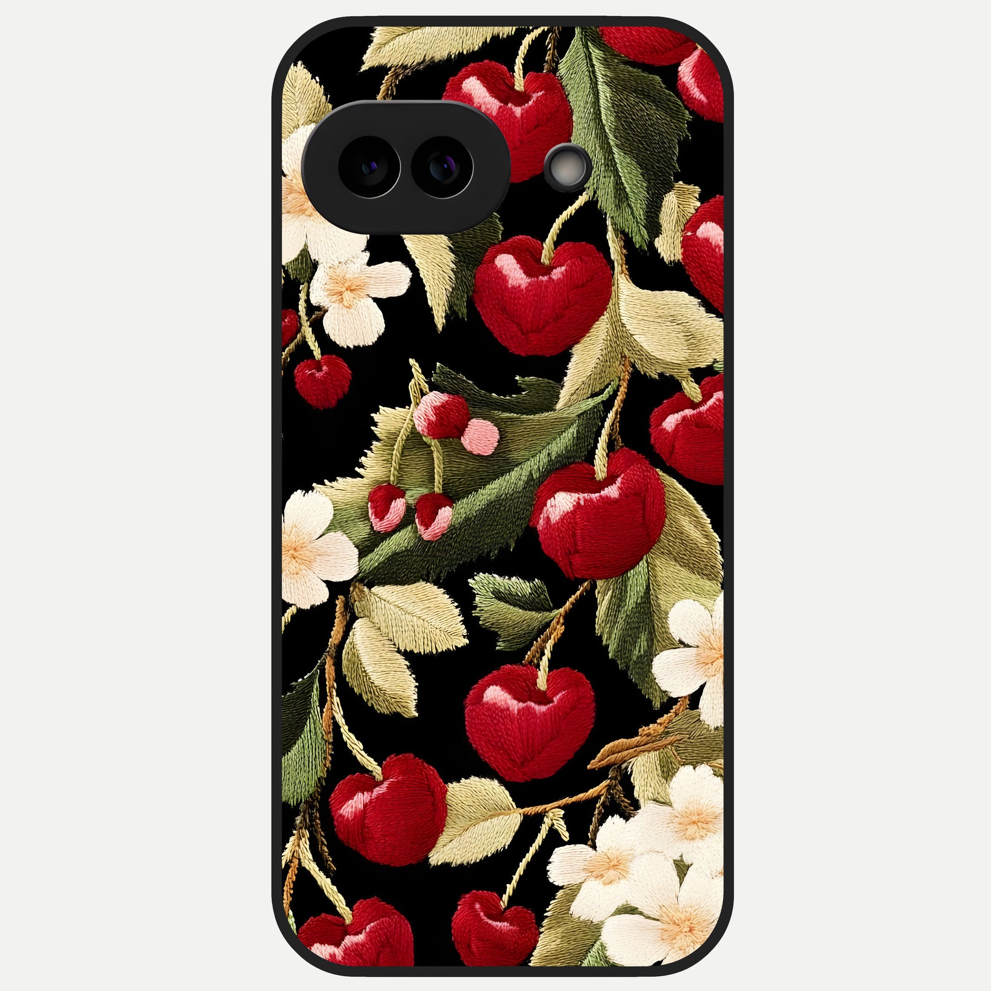  Bloom Thread Art Glass Case for Google Pixel 10A back cover – full design glossy printed glass finish