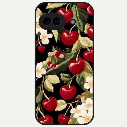  Bloom Thread Art Glass Case for Google Pixel 10A back cover – full design glossy printed glass finish
