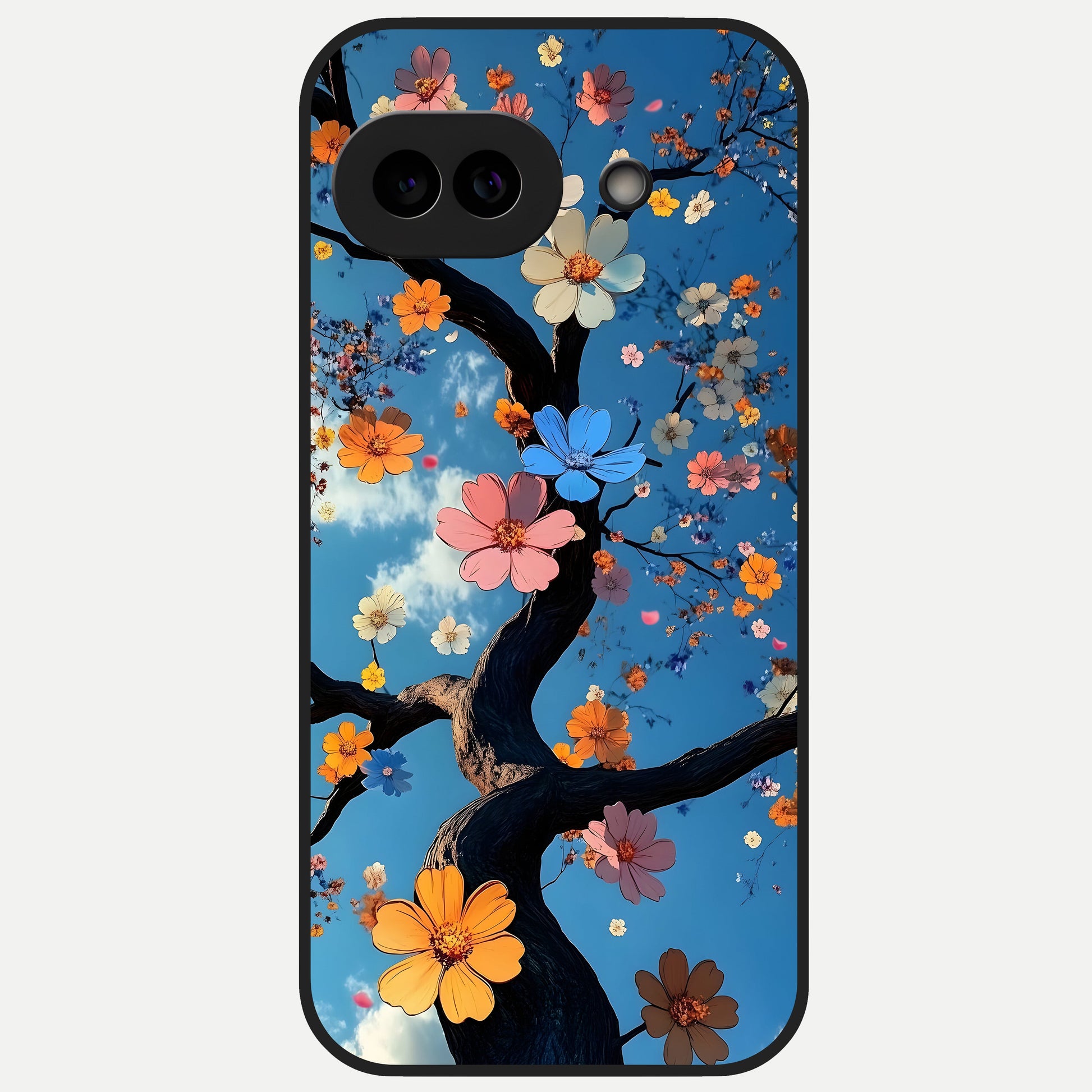  Blossom Dream Sky Glass Case for Google Pixel 10A back cover – full design glossy printed glass finish