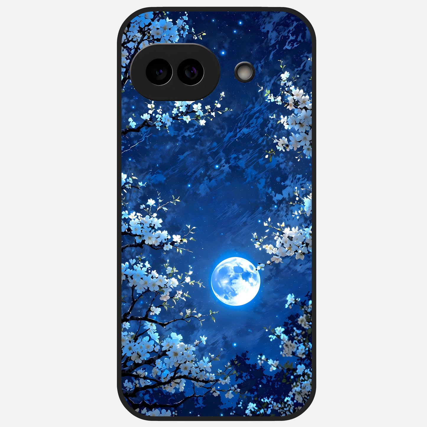  Blossom Moonlight Sky Glass Case for Google Pixel 10A back cover – full design glossy printed glass finish