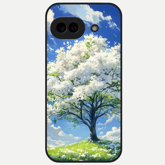  Blossom Sky Serenity Glass Case for Google Pixel 10A back cover – full design glossy printed glass finish