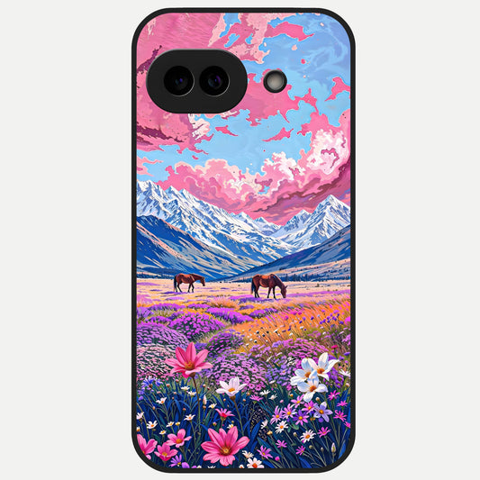  Blossom Valley Dream Glass Case for Google Pixel 10A back cover – full design glossy printed glass finish