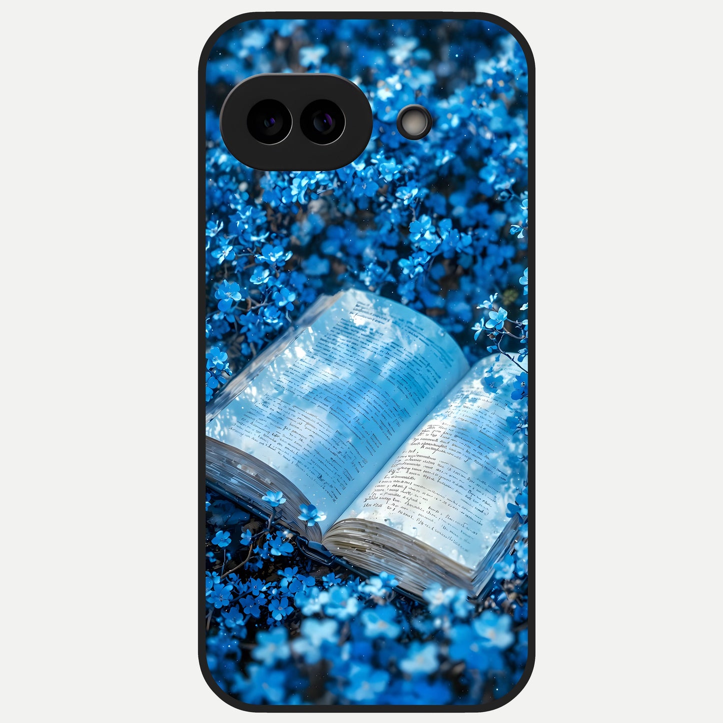  Blue Bloom Tales Glass Case for Google Pixel 10A back cover – full design glossy printed glass finish