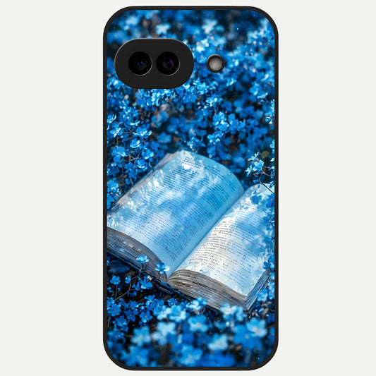 Blue Bloom Tales Glass Case for Google Pixel 10A back cover – full design glossy printed glass finish