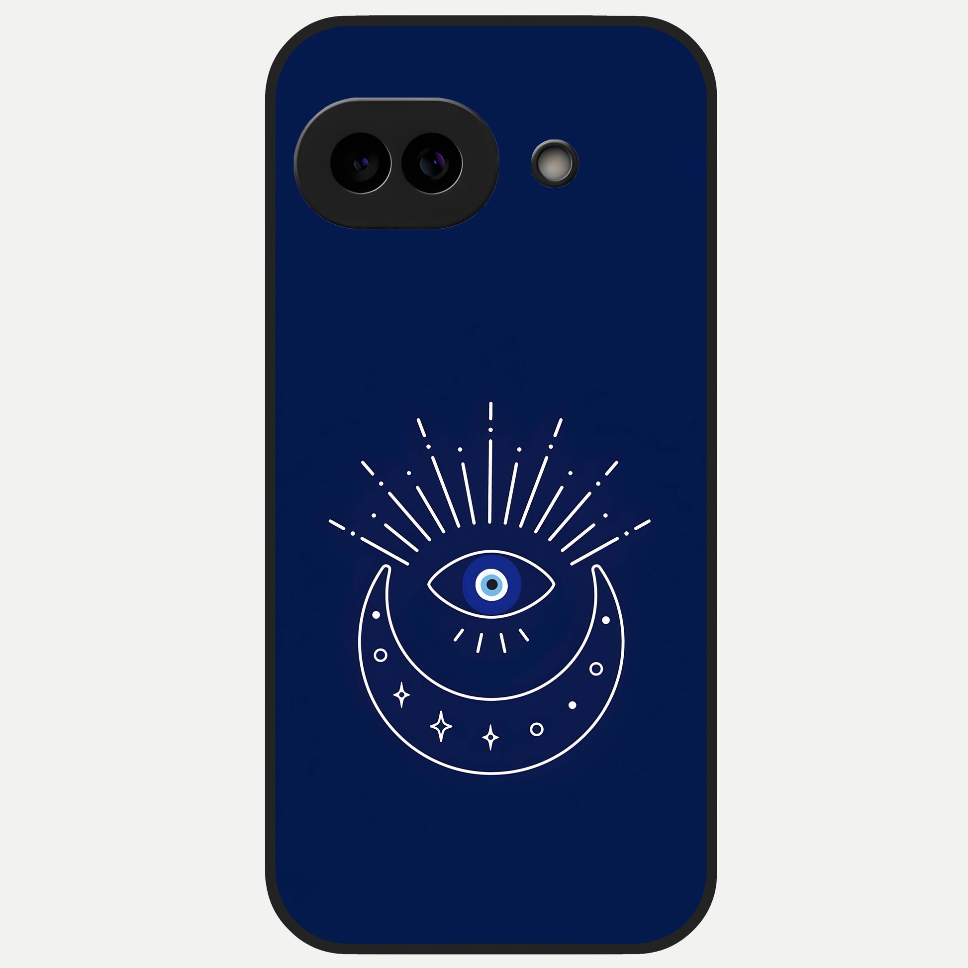  Blue Evil Eye Glass Case for Google Pixel 10A back cover – full design glossy printed glass finish