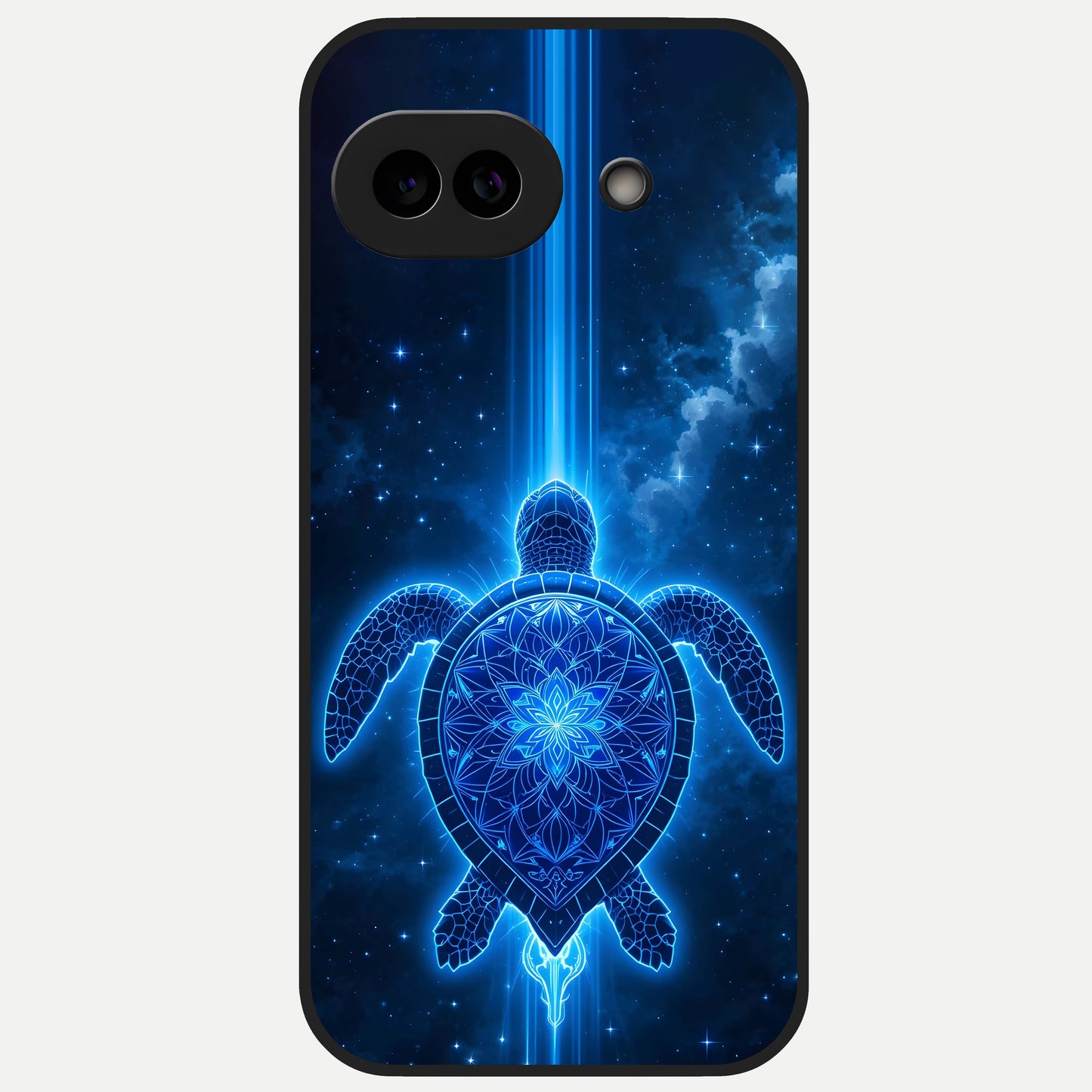  Blue Galaxy Turtle Glass Case for Google Pixel 10A back cover – full design glossy printed glass finish