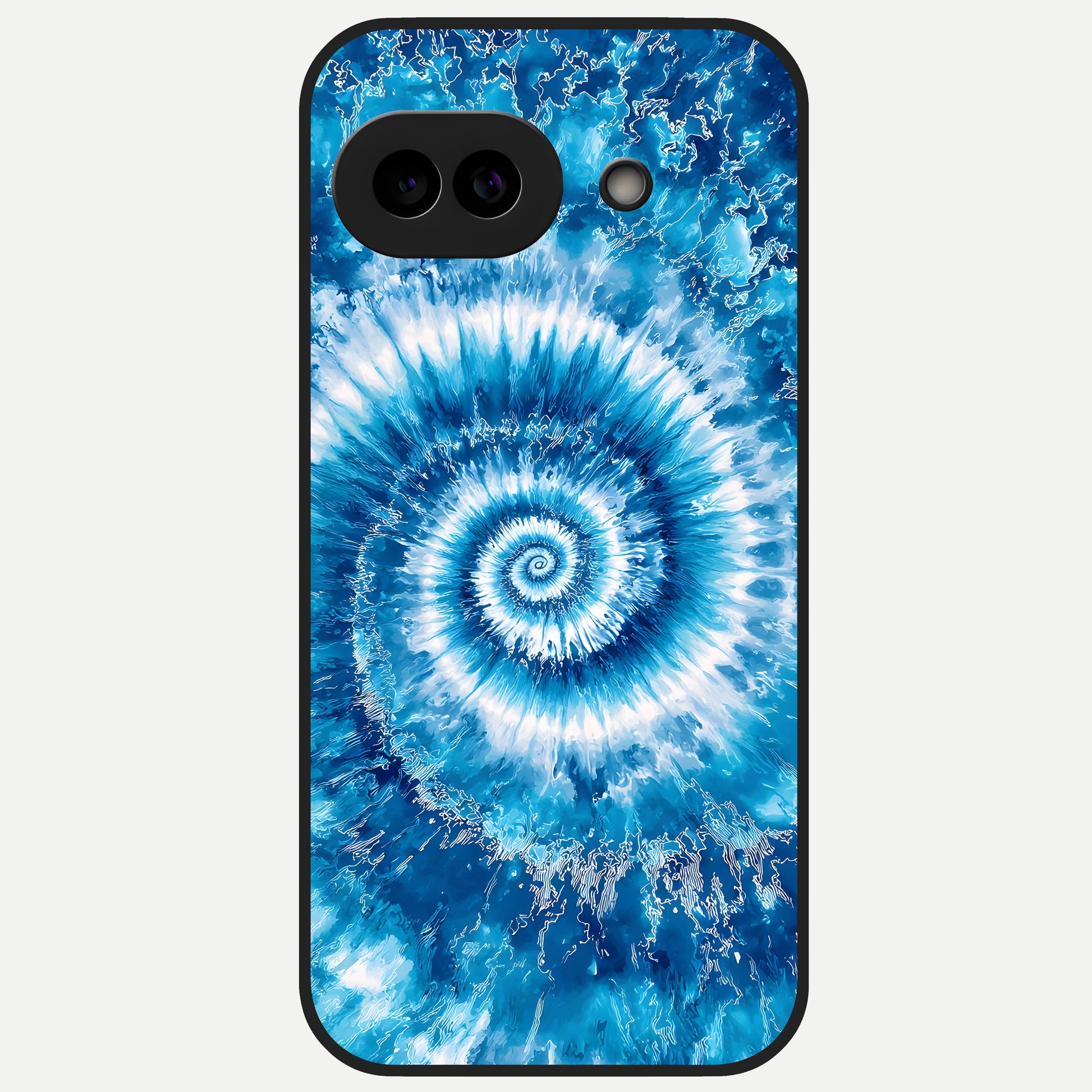  Blue Galaxy Wave Glass Case for Google Pixel 10A back cover – full design glossy printed glass finish