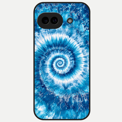  Blue Galaxy Wave Glass Case for Google Pixel 10A back cover – full design glossy printed glass finish
