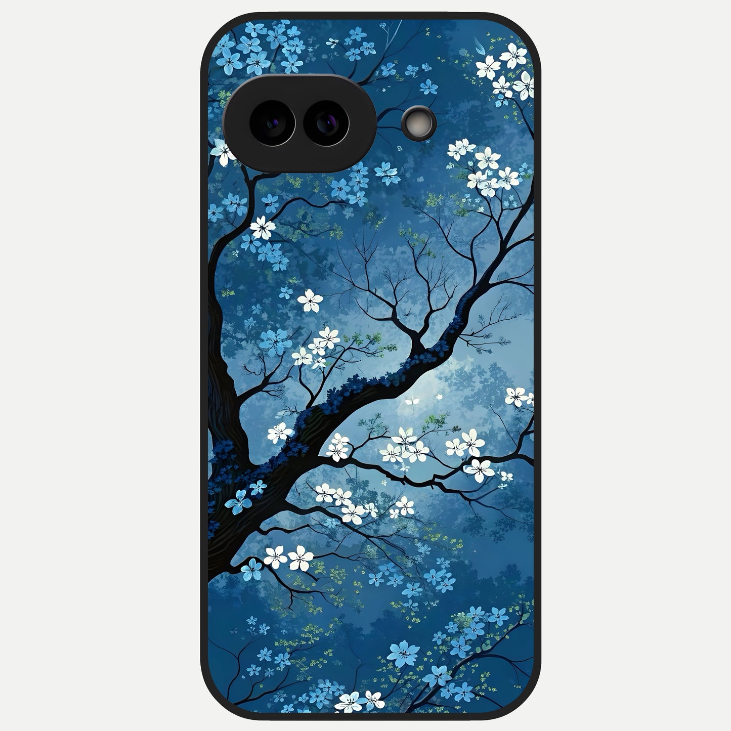  Blue Tree Serenity Glass Case for Google Pixel 10A back cover – full design glossy printed glass finish