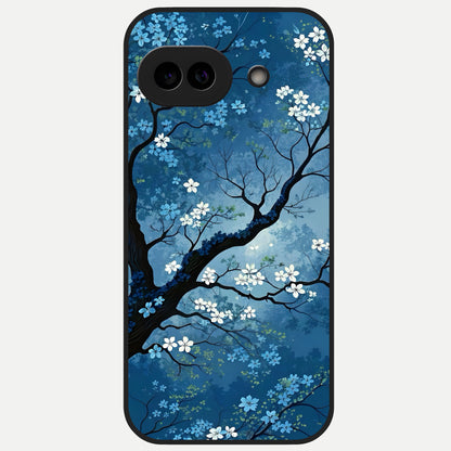  Blue Tree Serenity Glass Case for Google Pixel 10A back cover – full design glossy printed glass finish