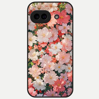  Blush Bloom Field Glass Case for Google Pixel 10A back cover – full design glossy printed glass finish