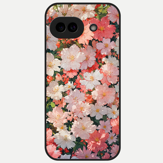  Blush Bloom Field Glass Case for Google Pixel 10A back cover – full design glossy printed glass finish
