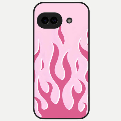  Blush Flame Energy Glass Case for Google Pixel 10A back cover – full design glossy printed glass finish