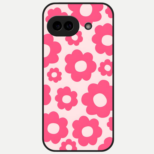  Blush Flower Pop Glass Case for Google Pixel 10A back cover – full design glossy printed glass finish