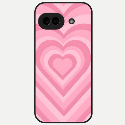  Blush Heart Waves Glass Case for Google Pixel 10A back cover – full design glossy printed glass finish