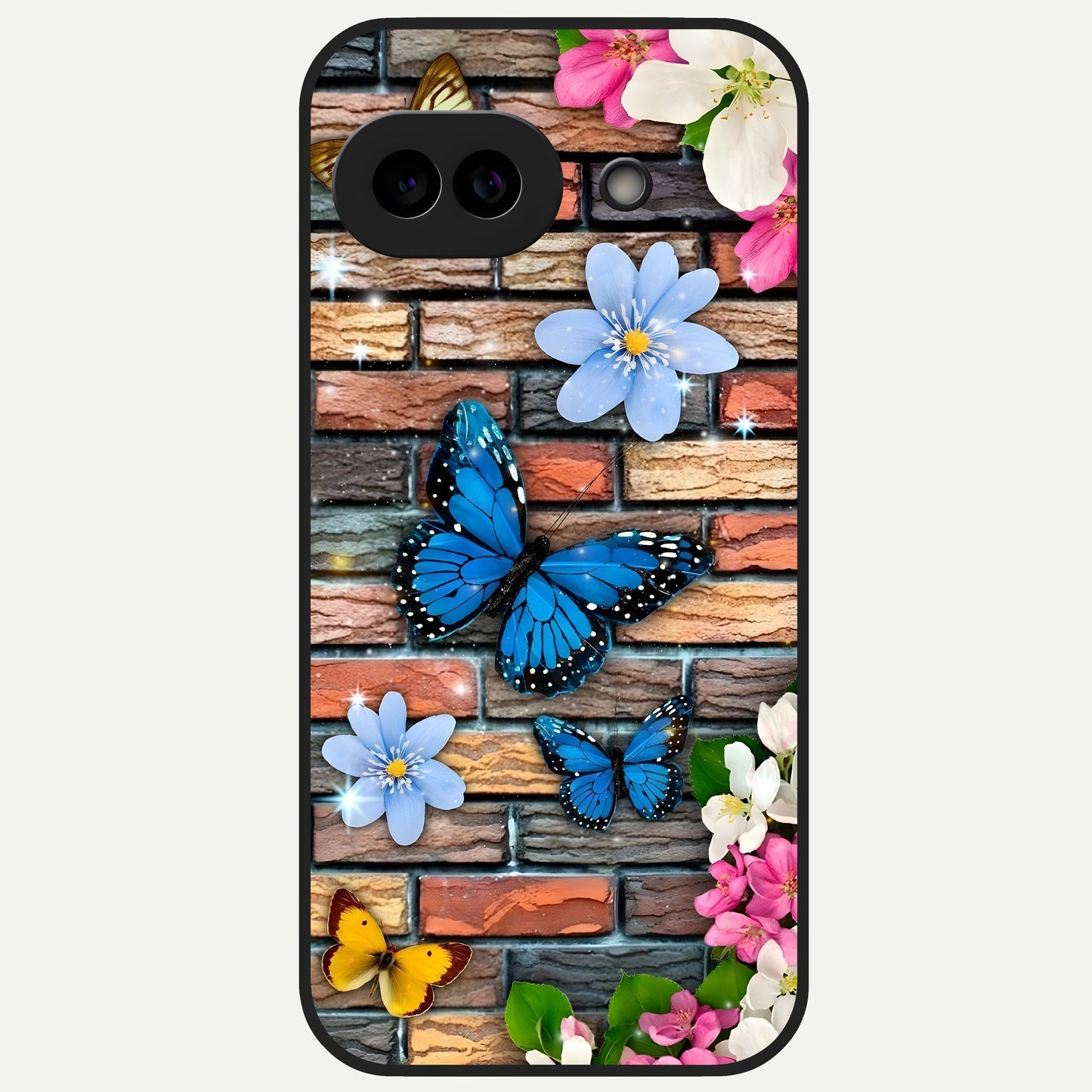  Brick Bloom Flight Glass Case for Google Pixel 10A back cover – full design glossy printed glass finish