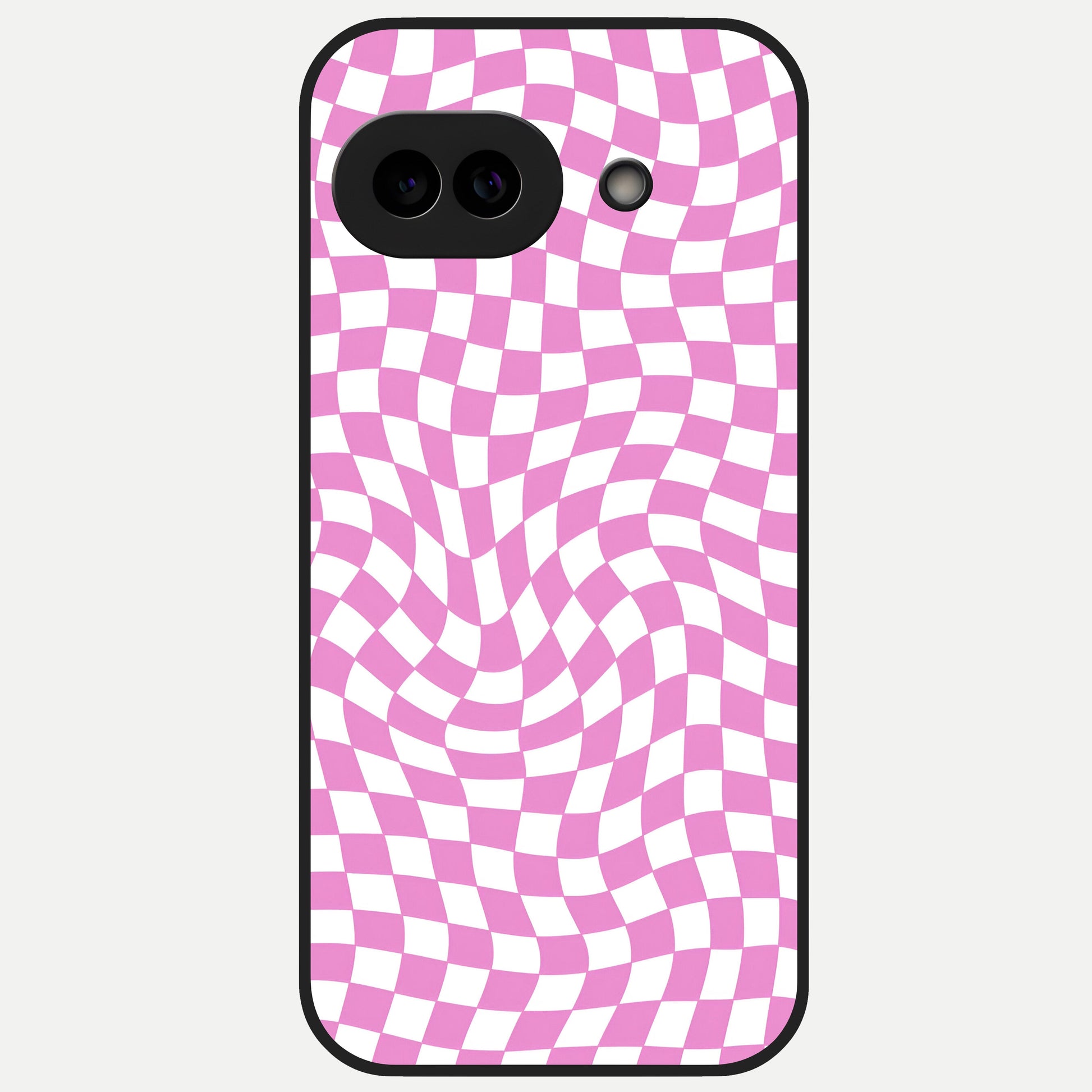  Bubblegum Check Wave Glass Case for Google Pixel 10A back cover – full design glossy printed glass finish