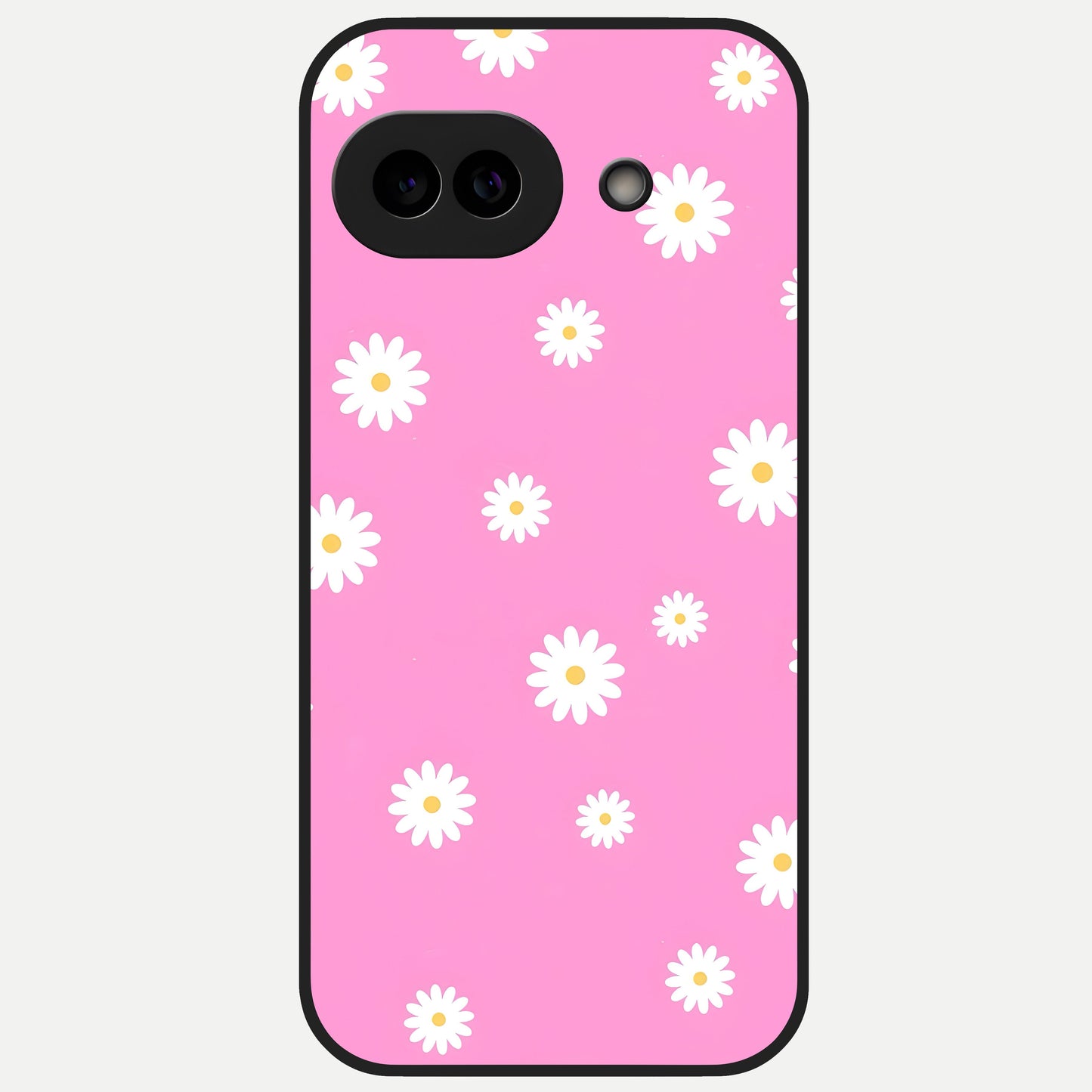  Bubblegum Daisy Pop Glass Case for Google Pixel 10A back cover – full design glossy printed glass finish