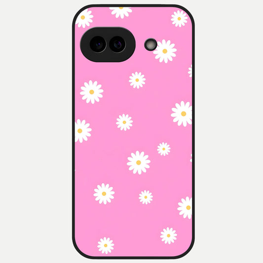  Bubblegum Daisy Pop Glass Case for Google Pixel 10A back cover – full design glossy printed glass finish
