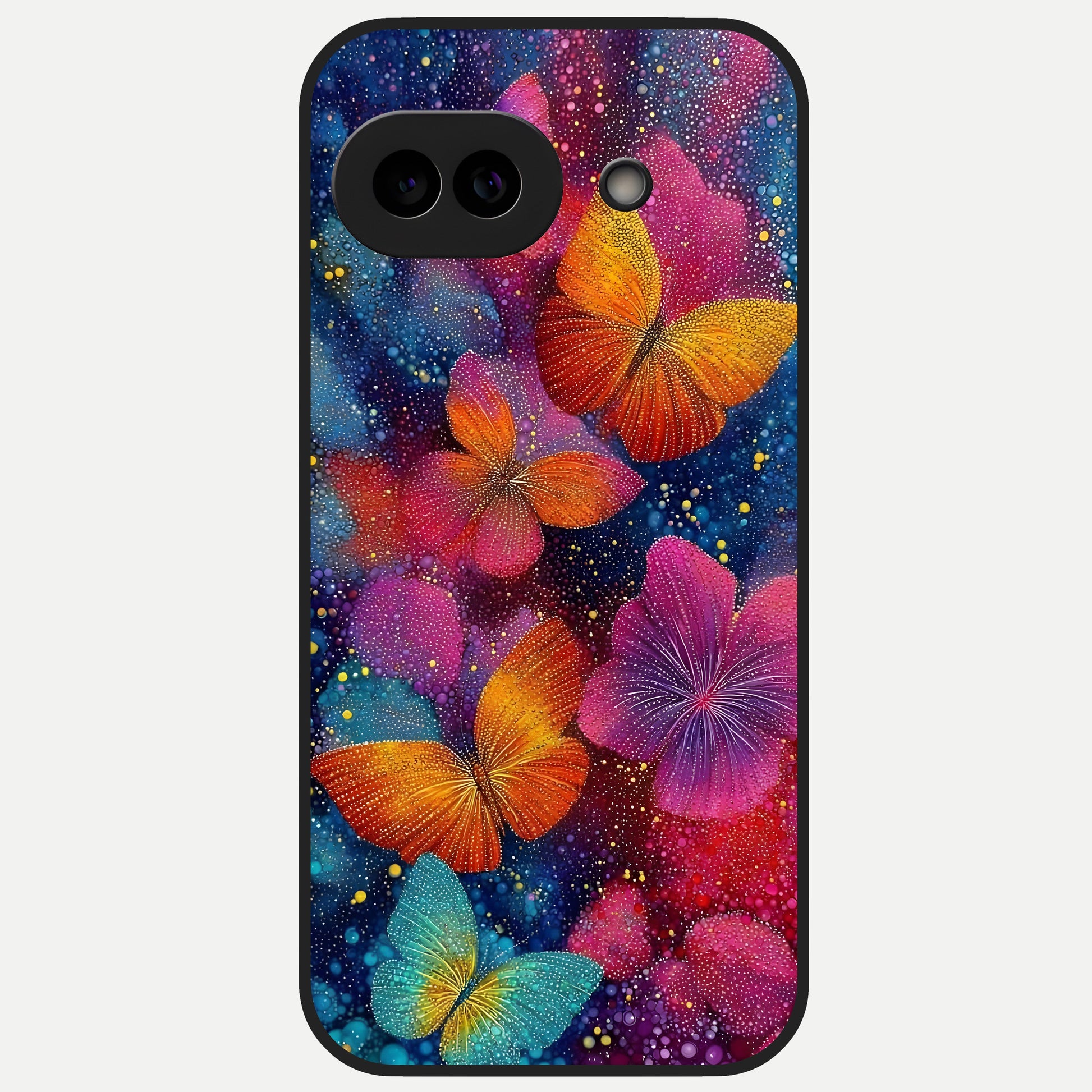 Butterfly Dream Mist Glass Case for Google Pixel 10A back cover – full design glossy printed glass finish