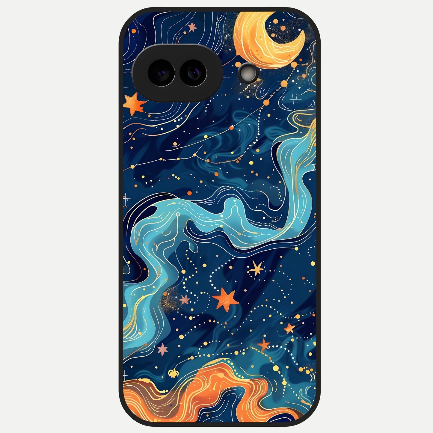  Celestial Dream Flow Glass Case for Google Pixel 10A back cover – full design glossy printed glass finish