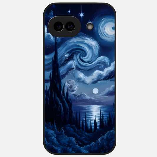  Celestial Dream Van Gogh Glass Case for Google Pixel 10A back cover – full design glossy printed glass finish