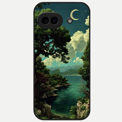  Celestial Lake Peace Glass Case for Google Pixel 10A back cover – full design glossy printed glass finish
