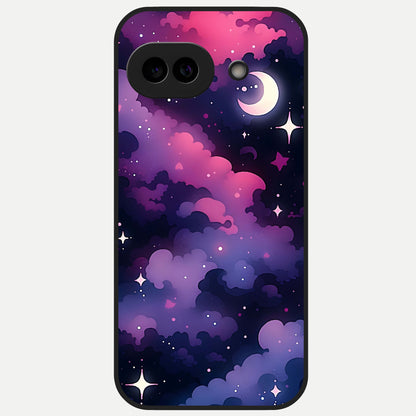  Celestial Moon Magic Glass Case for Google Pixel 10A back cover – full design glossy printed glass finish