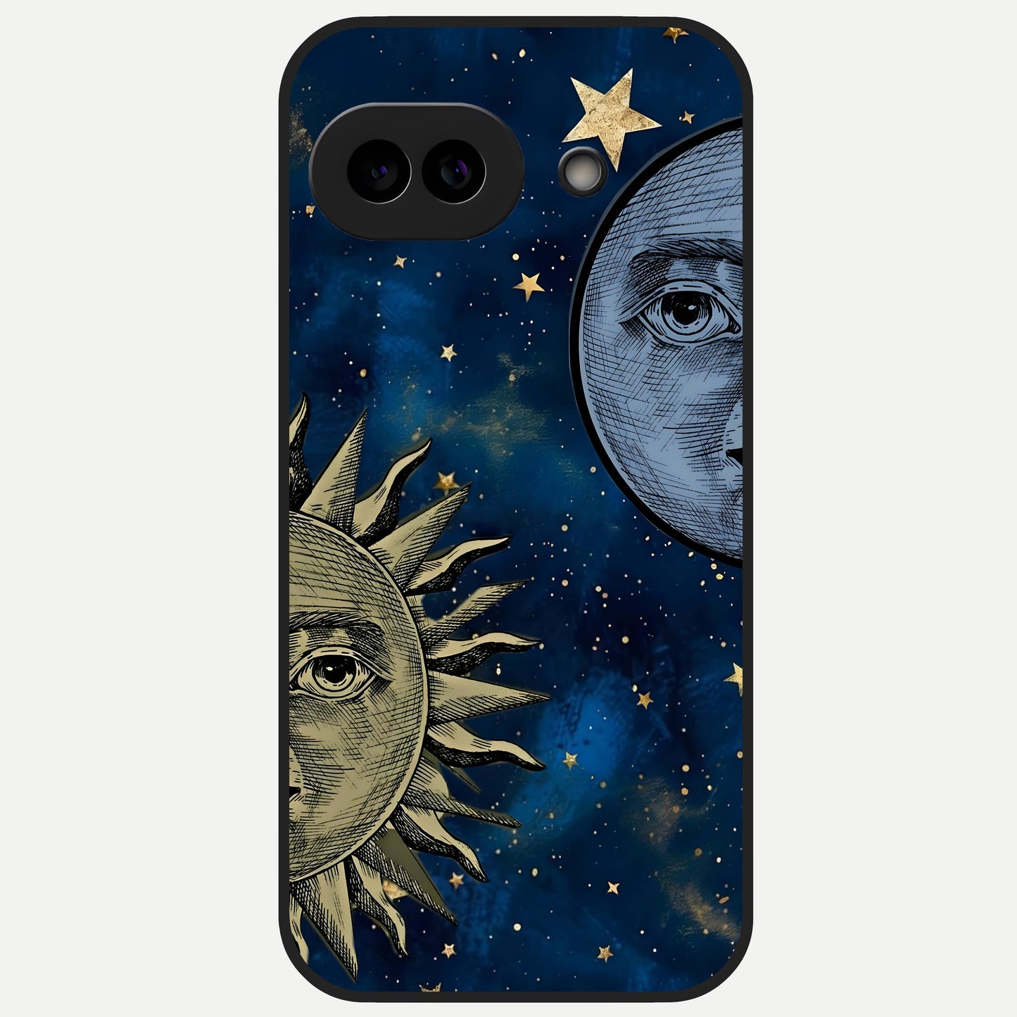  Celestial Moon With Sun Glass Case for Google Pixel 10A back cover – full design glossy printed glass finish