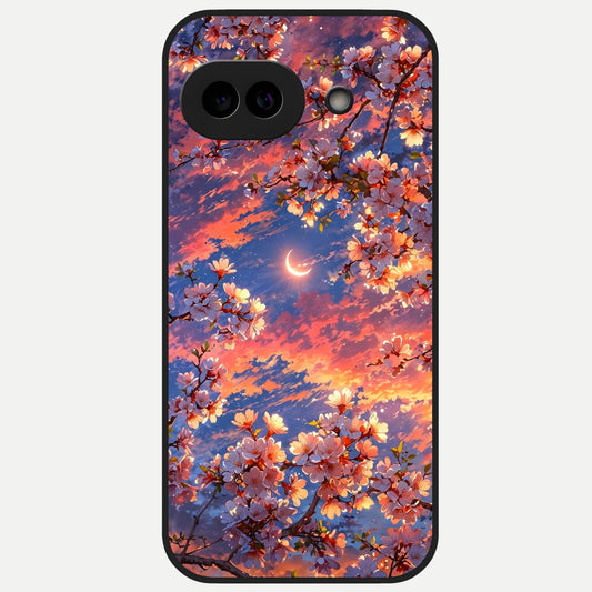  Celestial Sakura Sunset Glass Case for Google Pixel 10A back cover – full design glossy printed glass finish