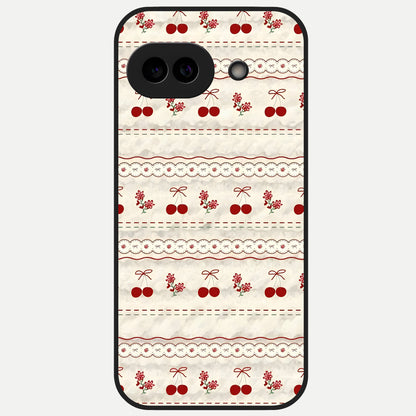  Cherry Bloom Charm Glass Case for Google Pixel 10A back cover – full design glossy printed glass finish