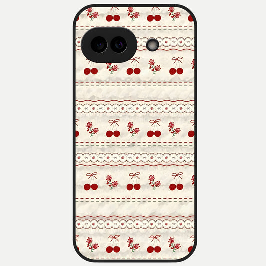  Cherry Bloom Charm Glass Case for Google Pixel 10A back cover – full design glossy printed glass finish