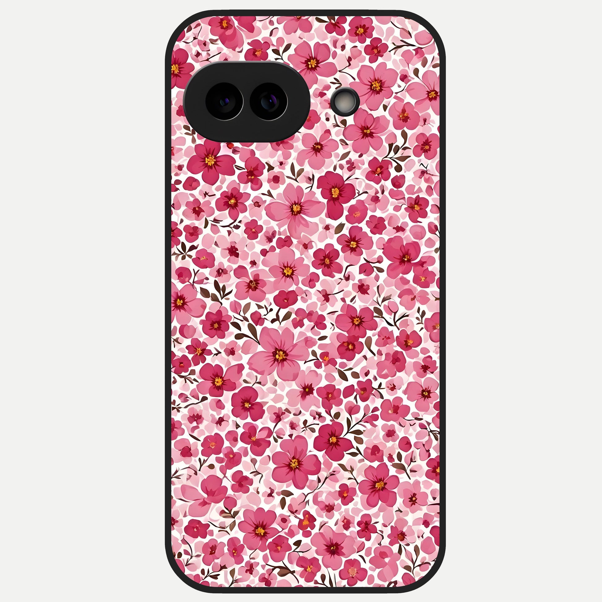  Cherry Blossom Charm Glass Case for Google Pixel 10A back cover – full design glossy printed glass finish