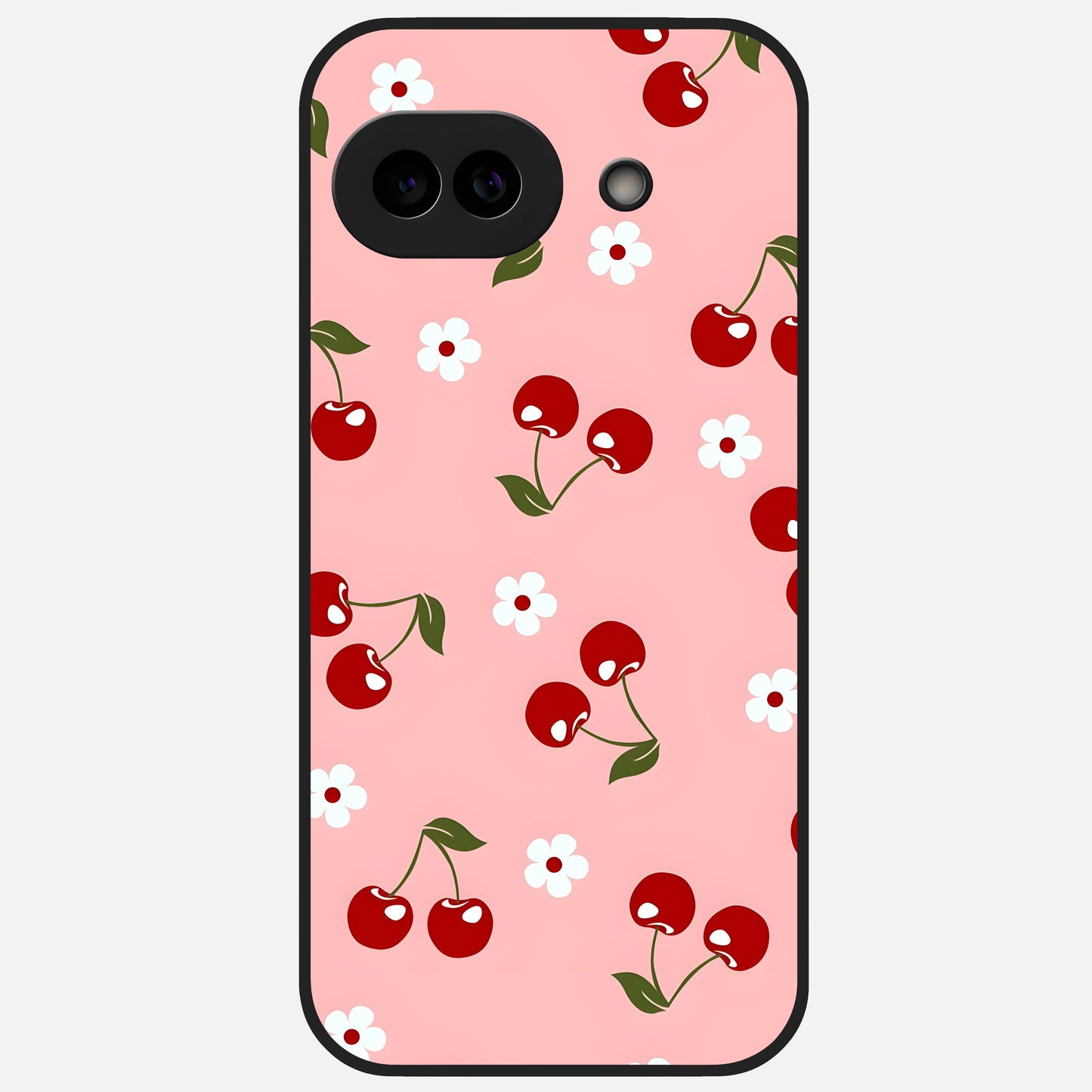  Cherry Love Mood Glass Case for Google Pixel 10A back cover – full design glossy printed glass finish