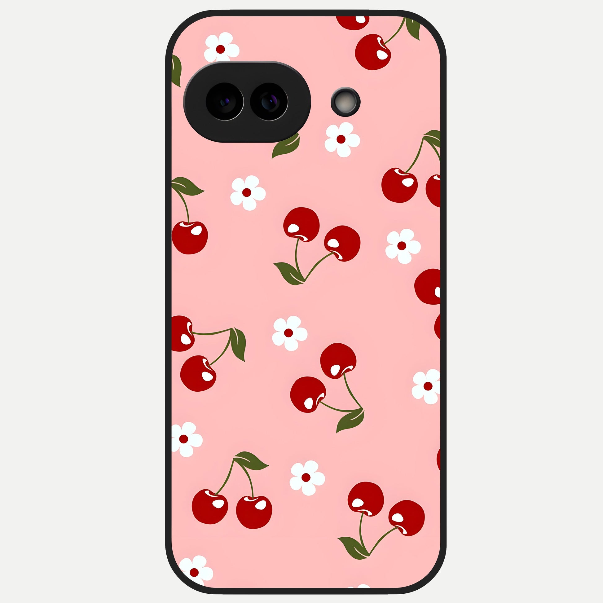  Cherry Love Mood Glass Case for Google Pixel 10A back cover – full design glossy printed glass finish