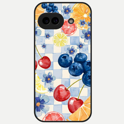  Citrus Bloom Joy Glass Case for Google Pixel 10A back cover – full design glossy printed glass finish