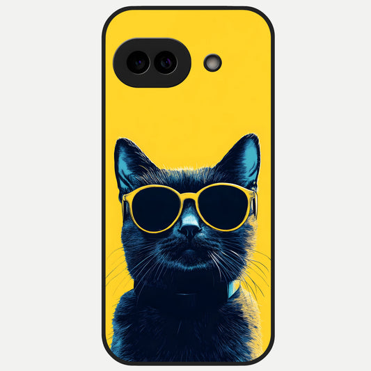  Cool Cat Vibes Glass Case for Google Pixel 10A back cover – full design glossy printed glass finish