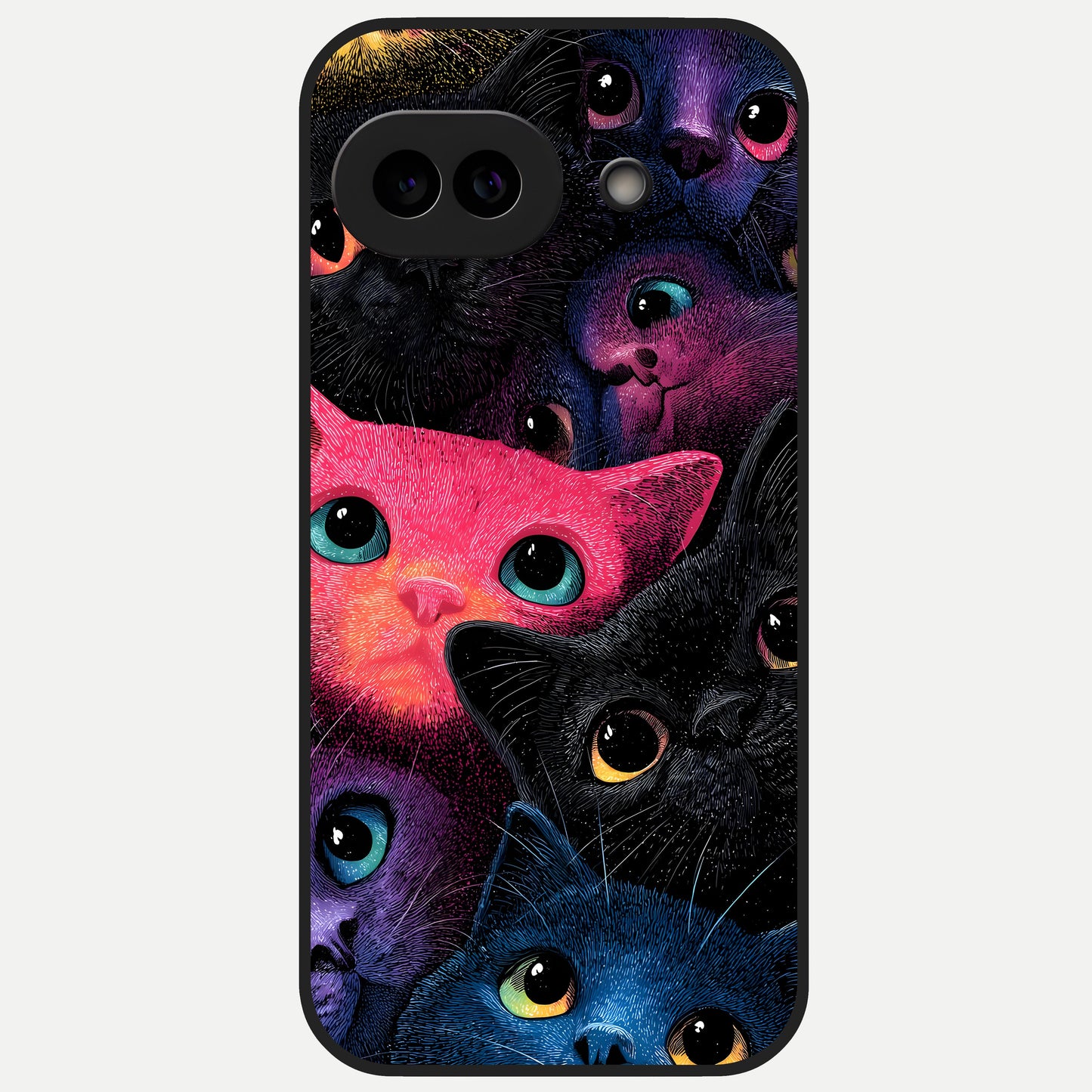  Cosmic Cats Dreams Glass Case for Google Pixel 10A back cover – full design glossy printed glass finish
