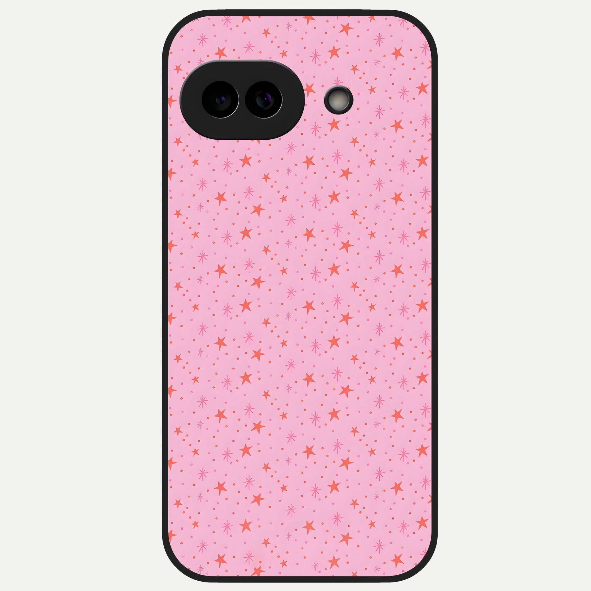 Cosmic Pink Sparkle Glass Case for Google Pixel 10A back cover – full design glossy printed glass finish