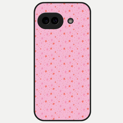  Cosmic Pink Sparkle Glass Case for Google Pixel 10A back cover – full design glossy printed glass finish