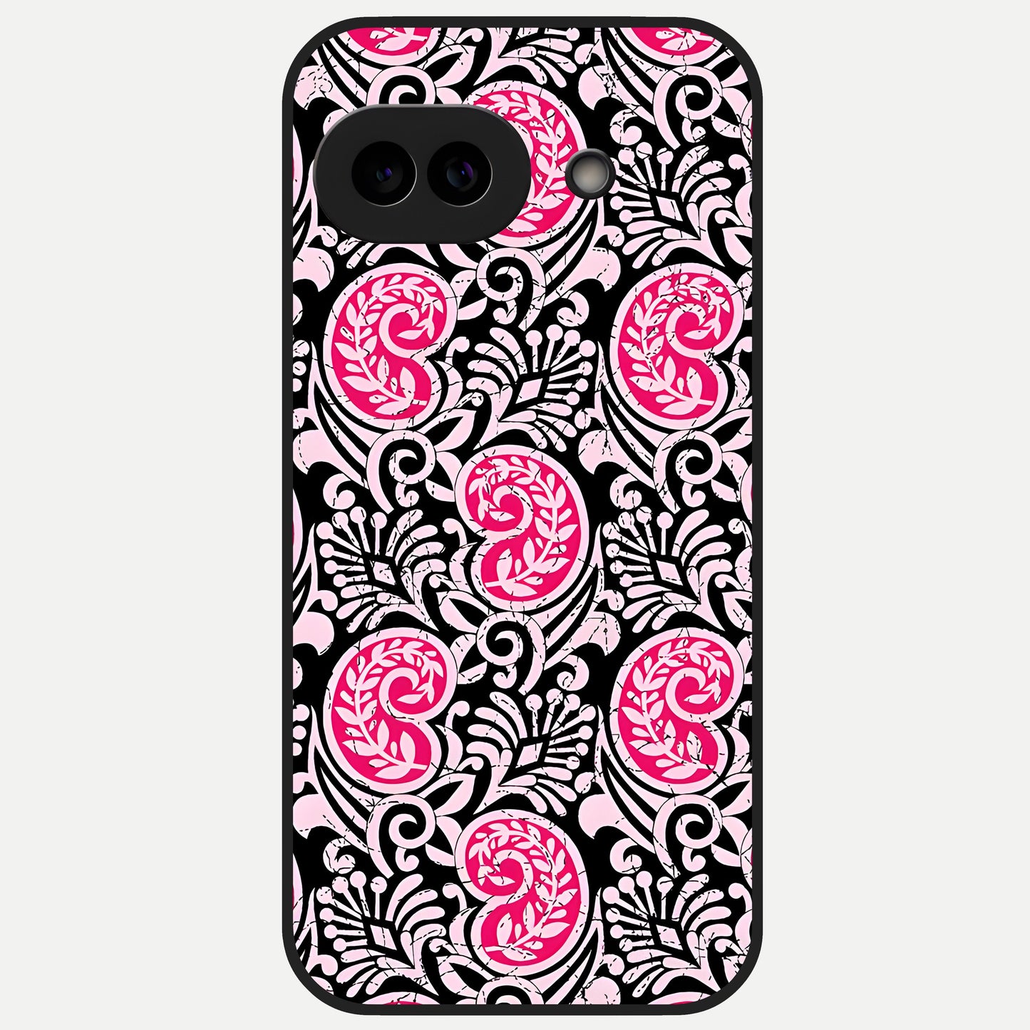  Crimson Paisley Charm Glass Case for Google Pixel 10A back cover – full design glossy printed glass finish