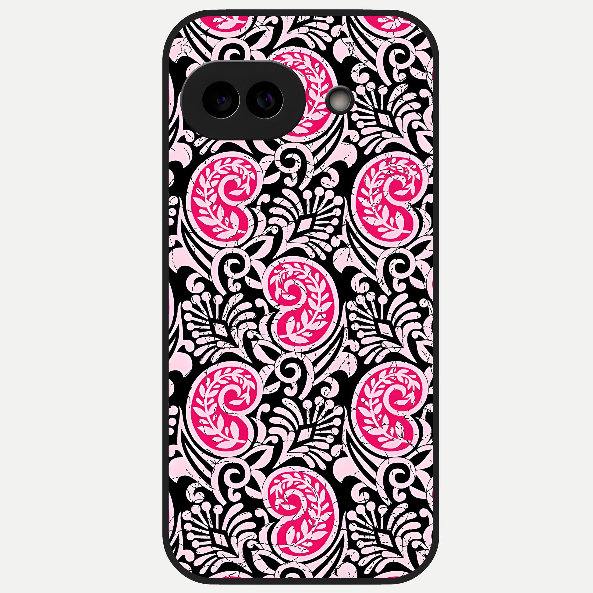 Crimson Paisley Charm Glass Case for Google Pixel 10A back cover – full design glossy printed glass finish