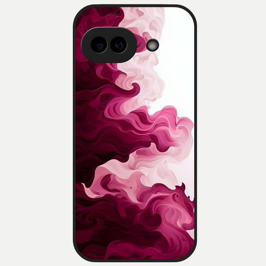  Crimson Wave Flow Glass Case for Google Pixel 10A back cover – full design glossy printed glass finish