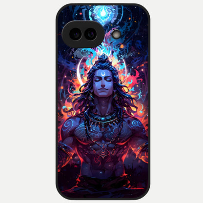  Divine Fire Shiv Glass Case for Google Pixel 10A back cover – full design glossy printed glass finish