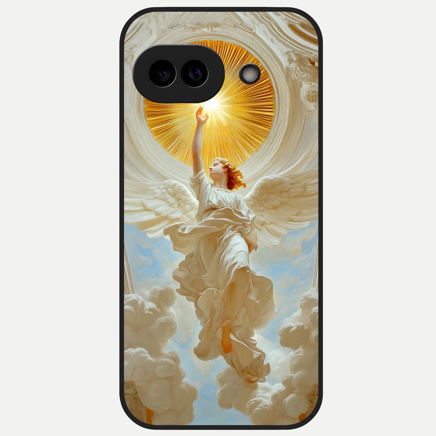  Divine Light Angel Glass Case for Google Pixel 10A back cover – full design glossy printed glass finish
