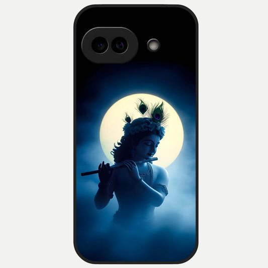  Divine Moon Flute Glass Case for Google Pixel 10A back cover – full design glossy printed glass finish