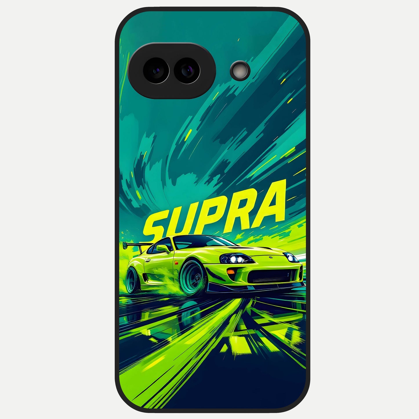  Electric Supra Thunder Glass Case for Google Pixel 10A back cover – full design glossy printed glass finish