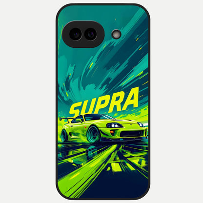  Electric Supra Thunder Glass Case for Google Pixel 10A back cover – full design glossy printed glass finish