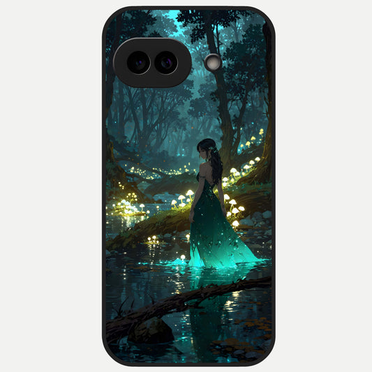  Enchanted Forest Glow Glass Case for Google Pixel 10A back cover – full design glossy printed glass finish
