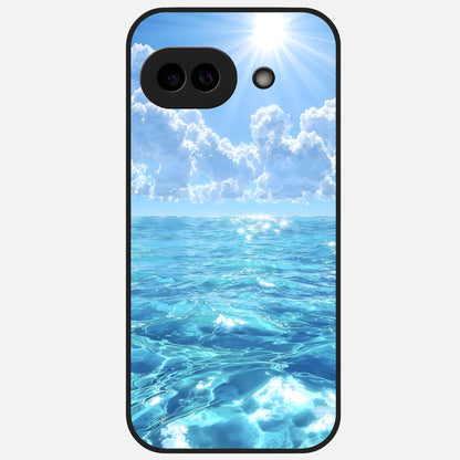  Endless Ocean Horizon Glass Case for Google Pixel 10A back cover – full design glossy printed glass finish